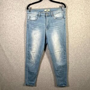 California Vintage Skinny Jeans Womens 9 Blue Denim Cotton Cuffed Ankle Casual